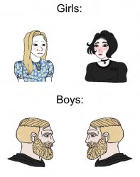 yes chad + trad girl Meme Template