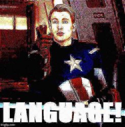Captain America language deep-fried 1 Meme Template