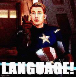 Captain America language deep-fried 2 Meme Template