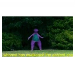 Barney in the woods Meme Template