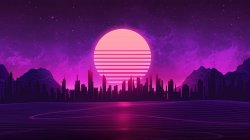 Retrowave background Meme Template