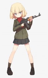 AK-47 anime girl Meme Template