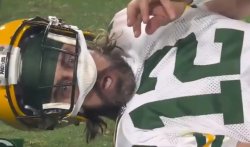 Aaron Rodgers late hit face Meme Template