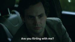 Joe Goldberg "Are you flirting with me?" Meme Template