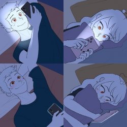Texting in Bed Meme Template