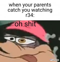 when your parents catch you watching r34 Meme Template