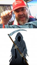 Angry Trumper and the Grim Reaper Meme Template