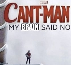 can't man my brain said no Meme Template