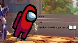 Hmm yes the floor here is made out of sus Meme Template