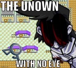 The Unown with no eye Meme Template