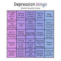 depression bingo Meme Template