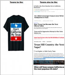 When Texans be like: "Don't California my Texas" Meme Template