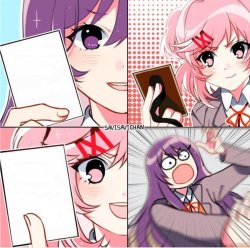 Yuri and Natsuki Cards Meme Template