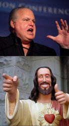 Jesus denounces Rush Limbaugh Meme Template