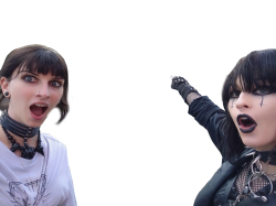Two goth girls pointing Meme Template