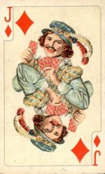 Jack of Diamonds old fashioned playing card Meme Template
