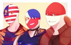 Philippines Malaysia Indonesia countryhumans Meme Template