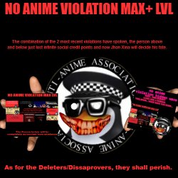 NO ANIME VIOLATION MAX+ LVL Meme Template