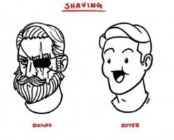 Before and after shaving beard Meme Template