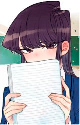 Komi-san holding a book Meme Template