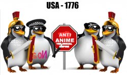 Anti-Anime Trilingual Empire (USA Flag) Meme Template