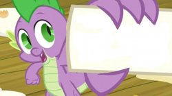 Spike holding a piece of paper Meme Template