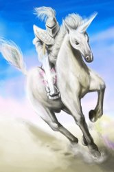 White Woke Knight on Unicorn Meme Template
