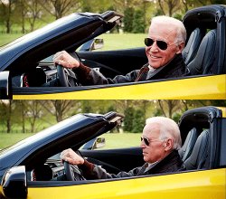Joe Biden in a car Meme Template