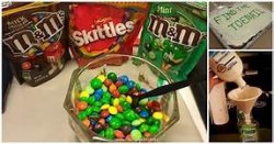 m&m Skittles and m&m eating themselves with some pictures Meme Template