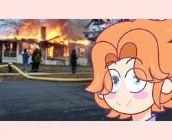 Senpai Commits Arson UwU Meme Template