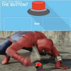 Spidey red button Meme Template