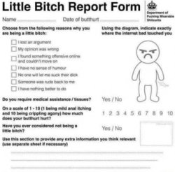 bitchass report form Meme Template