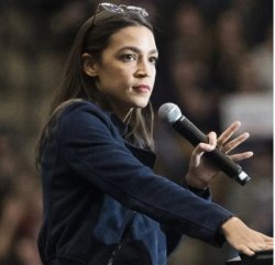 aoc flashes White Power sign with mic Meme Template