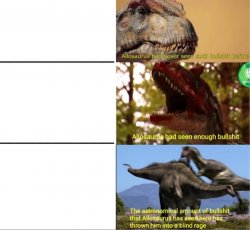 mad allosaurus Meme Template