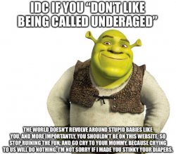 Idc if you don’t like being called underaged Meme Template