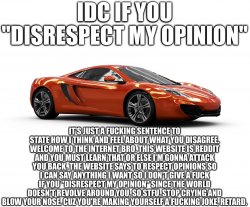 Idc if you disrespect my opinion Meme Template
