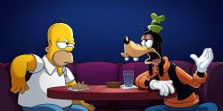 Goofy talks to Homer Simpson Meme Template