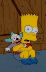 Bart Simpson Krusty Is Coming Meme Template