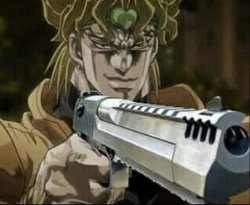 Dio with a gun Meme Template