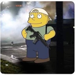 RALPH WIGGUM WITH AK-47, KID SHOOTER Meme Template