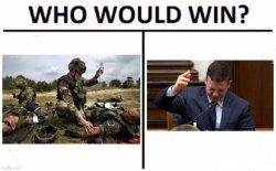 Kyle Rittenhouse vs. Combat medic Meme Template