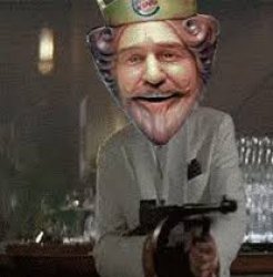 Burger king guy with gun Meme Template