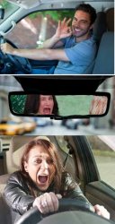 Something scary in the rear view mirror Meme Template