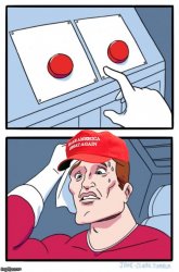 Two buttons MAGA fixed textboxes Meme Template