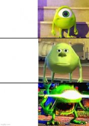 The 3 Stages of Mike Wazowski Meme Template