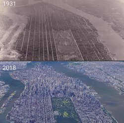 Manhattan then and now Meme Template