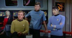 KIRK, BONES, & SPOCK ON THE BRIDGE, STAR TREK Meme Template