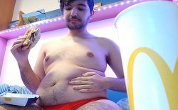 Fat gainer eating Mcdonalds Meme Template