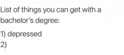 List of things you can get with a bachelor's degree Meme Template