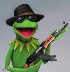 Gangsta Kermit Meme Template
